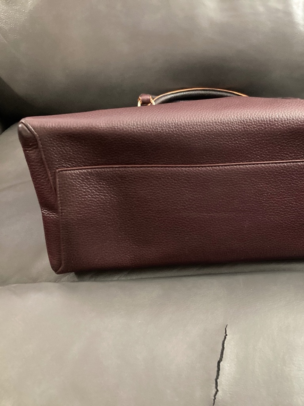 Coach Burgundy and Tan Leather Crossbody Satchel - Picture 7 of 14